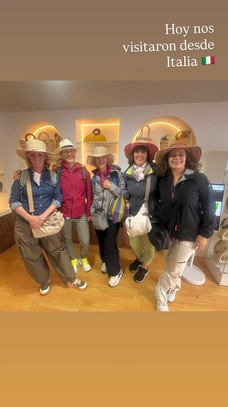 Visitantes de Italia en la tienda